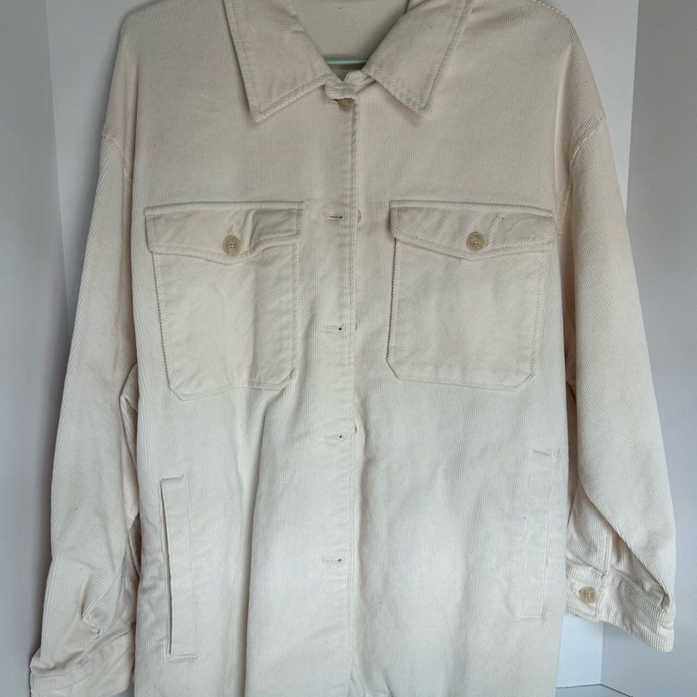 Gianni Bini Cream Utility Jacket Oversized Fit